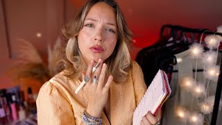 ASMR personal style consultation ✨ make up application, velcro hair rollers, clothing adjustments