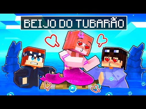 O BEIJO da SEREIA e o TUBARÃO em uma JANGADA no MINECRAFT!