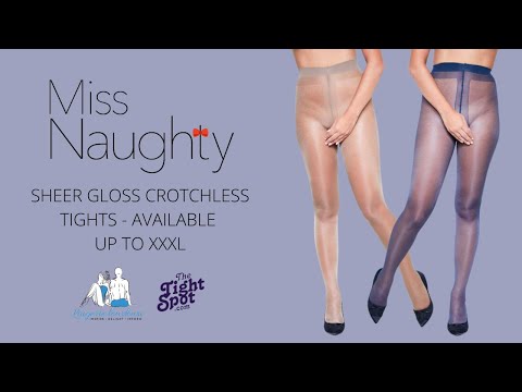 Miss Naughty Sheer Gloss Crotchless Tights | Available In Multiple Colours And Sizes