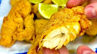 FRANGO frito SEQUINHO e CROCANTE - Receita simples e FÁCIL de frango empanado
