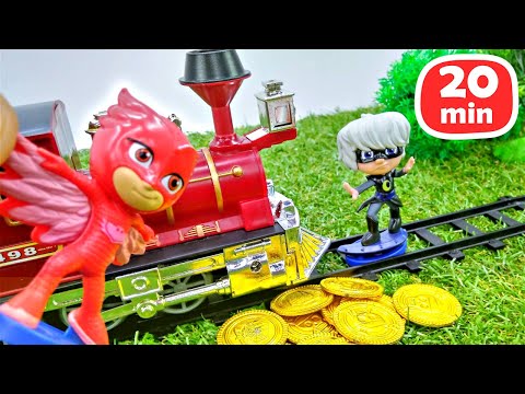 Pyjamahelden Kompilation - 4 Folgen am Stück. Spielzeug Videos für Kinder mit PJ Masks