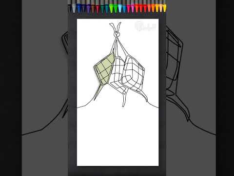 How to draw of Ketupat Lebaran #drawing #art #fyp #shorts #funny #biobaarts