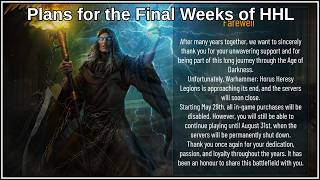 Update - The Final Weeks of HHL