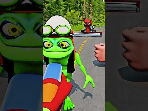 Skibidi Toilets & Funny Cars Crossing to TWO HUGE Bollard Spikec Crash in BeamNG.drive