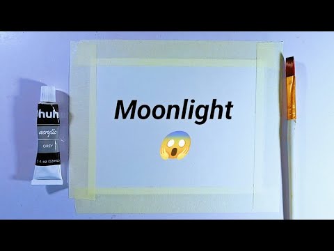 Beautiful Moonlight Scenery / 😱Painting with Watercolor / step by step