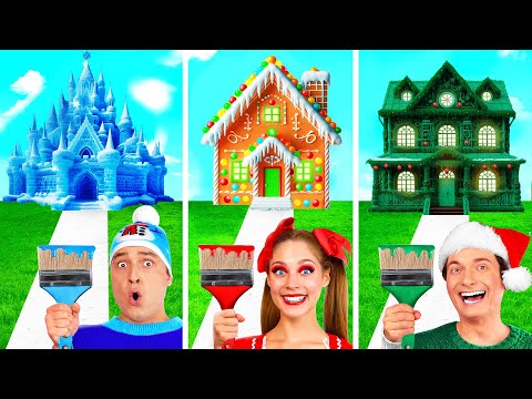 एकल रंग मकान चुनौती | क्रिसमस पर मकान Fun Teen