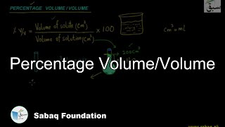 Percentage Volume/Volume