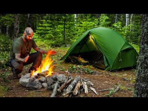 Solo Camping in Forest With Lightweight Camping Gear
