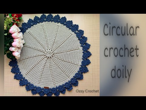 مفرش كروشيه دائري بخيوط المكرمية القطن بالتفصيل #crochet_stitches  #ozzy_crochet