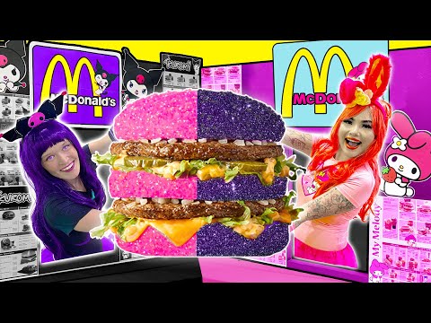 KUROMI VS MY MELODY MC DONALDS | WE BUILD AT HOME RESTAURANT BY CRAFTY HACKS PLUS