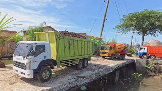 Full Oleng Muatan Berat Mobil Truk Tronton Hino 500 Tribal Fuso 220ps Isuzu Giga DumpTruck Terguling