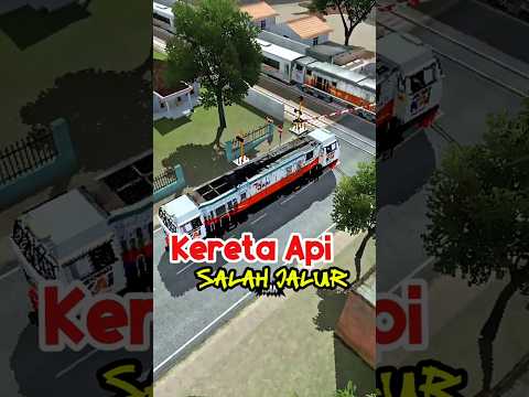 Kereta Api salah jalur #bussimulatorindonesia #bussid