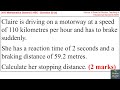 Speed Conversion and Stopping Distance