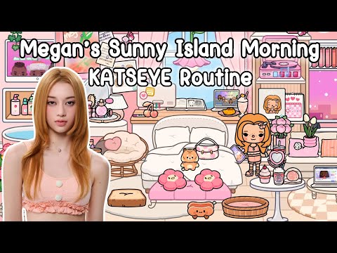 Megan’s Sunny Island Morning 🍊🌴 | KATSEYE Routine | Toca Boca World | house ideas