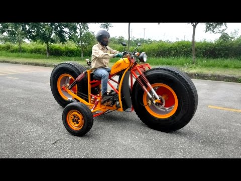 Build An Amazing Giant Motorcycle 350cc Use Truck Wheels and Car Wheels