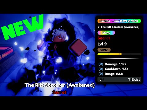 I got FIRST NEW SHINY SECRET "The Rift Sorcerer" (Anime Defenders)