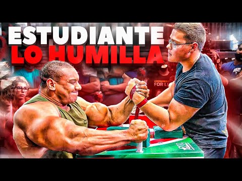 LO MAS IMPACTANTE DE LARRY WHEELS - ESTUDIANTE HUMILLA A CULTURISTA EN LUCHA DE BRAZOS