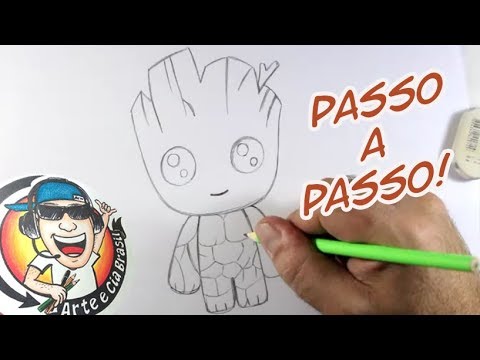 Como Desenhar GROOT KAWAII - PASSO A PASSO
