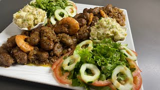 Boulette de poisson crudités mass potato rére bou nékhe té saf