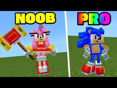 EVOLUINDO AMY PARA SONIC NO MINECRAFT!! QUAL É MELHOR ?