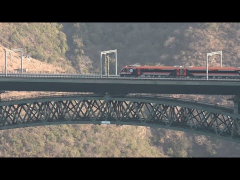 Exclusive Vande Bharat Trials Over World's Highest Rail Bridge "Chenab Bridge"