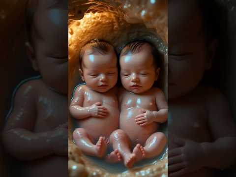 Hugging Twins Babies peaceful Inside the Womb ✨ Miracle of Life #shorts #twins #twinsbaby #baby