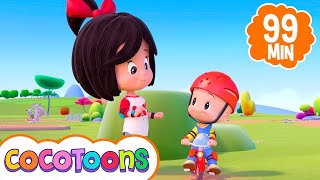 Jogue com cuidado! e mais musicas infantis de Cleo e Cuquin 🚲 Cocotoons Brasil
