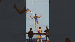 Bittersweet as Jordan Chiles warms up for her last floor routine at UCLA Gymnastics