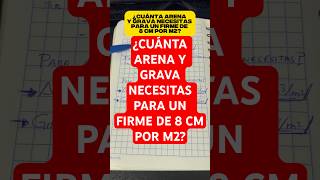 ¿CUÁNTA ARENA Y GRAVA NECESITAS PARA UN FIRME DE 8 CM POR M2? #mialexpadilla
