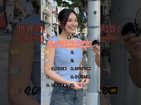 世界の浮気する国TOP10 を答えて！#街頭インタビュー #クイズ #ストリートクイズ #クイズチャレンジ