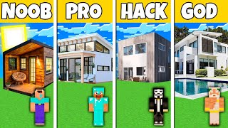 Minecraft Battle: NOOB vs PRO vs HACKER vs GOD NORWEGIAN HOUSE BUILD CHALLENGE in Minecraft