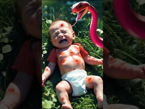 👩Baby Life in Danger,  poisonous snake bites👶baby, Poor🐕dog saved baby😭#ai #animals #rescue