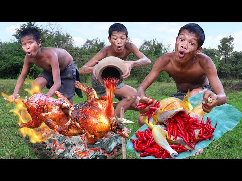 Cooking Big Chicken And Eating  - Kmeng Prey