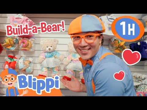 Blippi Build-A-Bear! Fuzzy Teddy Bears | Animals for Kids | Educational Videos | Learn about Animals