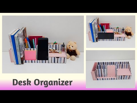 DIY - Making Desktop Organizer From Waste Shoebox | DIY Desktop Organizer