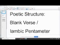 Understanding Iambic Pentameter Concepts