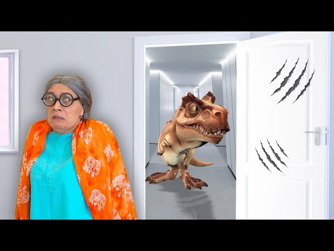 Alena y la Súper Abuela Conocen a un Dinosaurio - Alena y Mamá Juegan