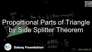 Proportional Parts of Triangle by Side Splitter Theorem