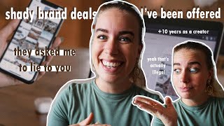 EXPOSING shady brand deals I've been offered  // they asked me to break the law