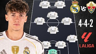 REAL MADRID VS ELCHE 🔥 REAL MADRID PREDICTED LINEUP ✅ LA LIGA MATCH 