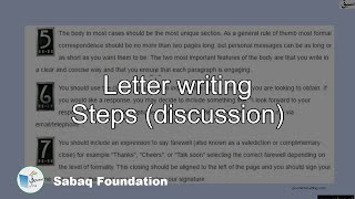 Letter writing Steps (discussion)