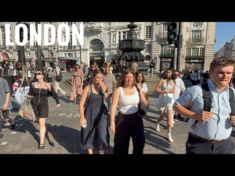 England, London City Summer Streets Heatwave Walk in London | Central London View at 31°C [4K HDR]