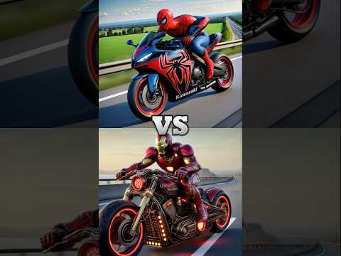 Spiderman and Motorcycle(Kawasaki Ninja H2R) vs Avengers vs DC(Batman,Venom,Ironman)
