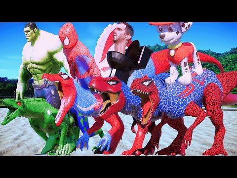 ALL SuperHero Dinosaurs Battle in Jurassic World - PAW PATROL SKIBIDI TOILET JOKER VENOM SUPERHERO