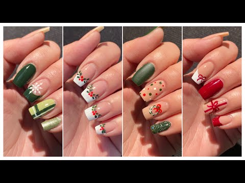 Simple and cute Christmas nail art designs || Nail art for beginners 2024