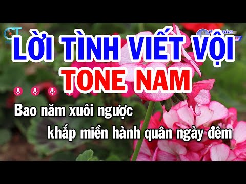 Karaoke Lời Tình Viết Vội Tone Nam Nhạc Sống Đồng Sen