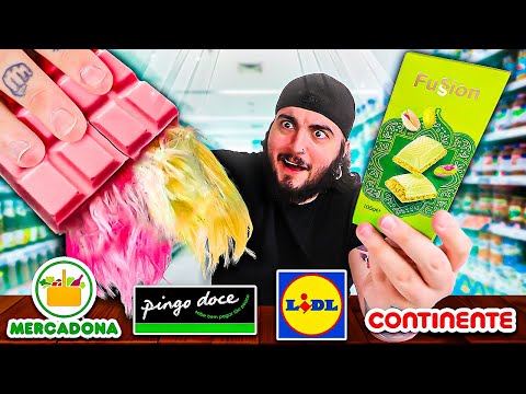 PROVEI os CHOCOLATES MAIS ESTRANHOS do Mercadona, LIDL, Pingo Doce e Continente