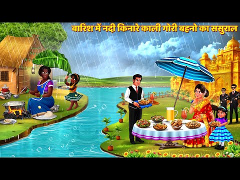 बारिश में नदी किनारे काली गोरी बहनो का ससुराल | Saas Bahu Kahani | Hindi Kahani | Story | Kahani