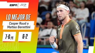 CASPER RUUD SUPERÓ LA PRUEBA ANTE BERRETINI Y YA ESTÁ EN LOS CUARTOS DE FINAL EN TOKIO | RESUMEN