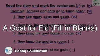 A Goat for Eid (Fill in Blanks)